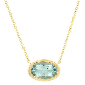 14K YG Aquamarine Gypsy Necklace