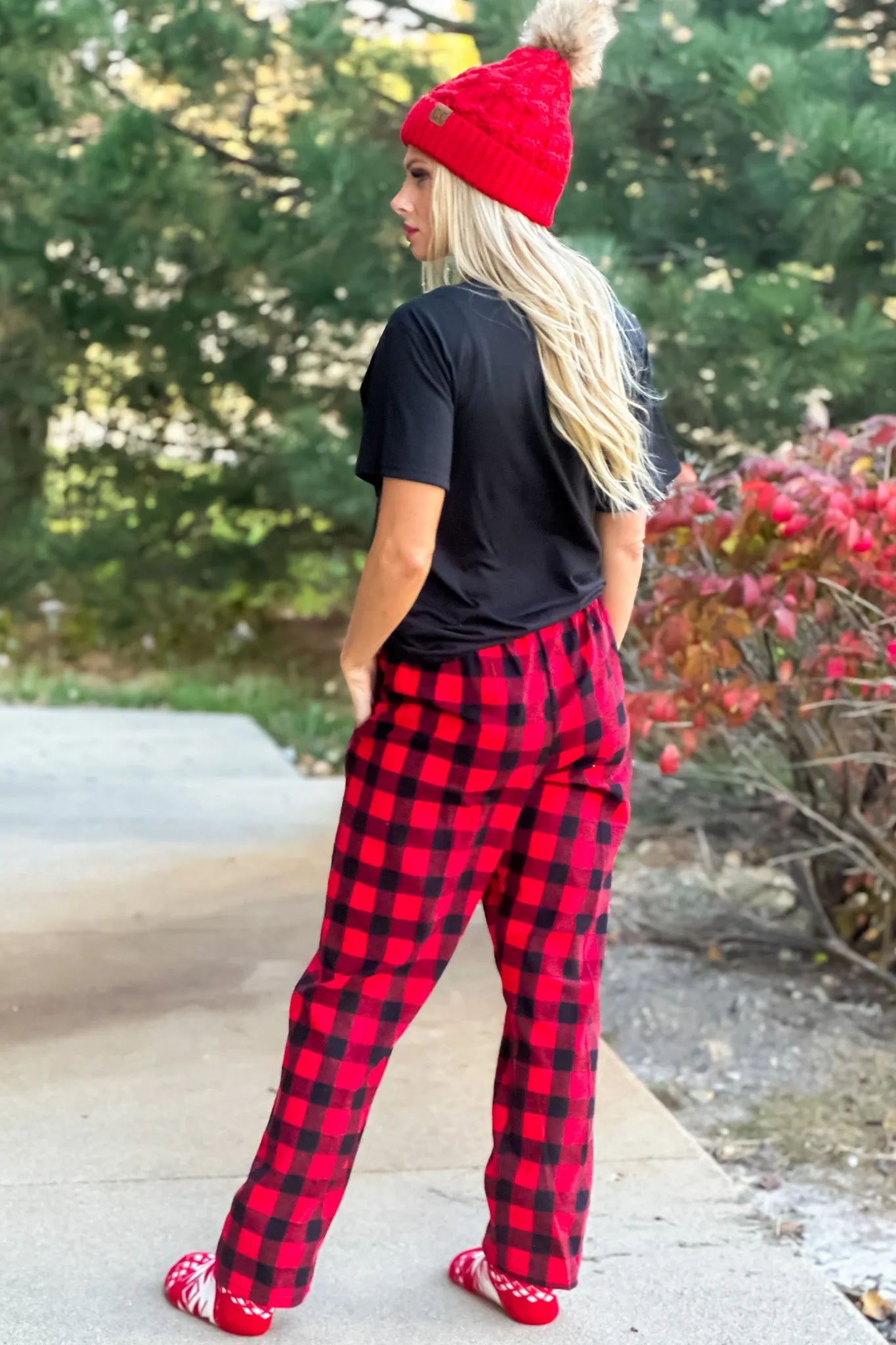 2 Piece KC PJ Set : Black/Red 2pc set