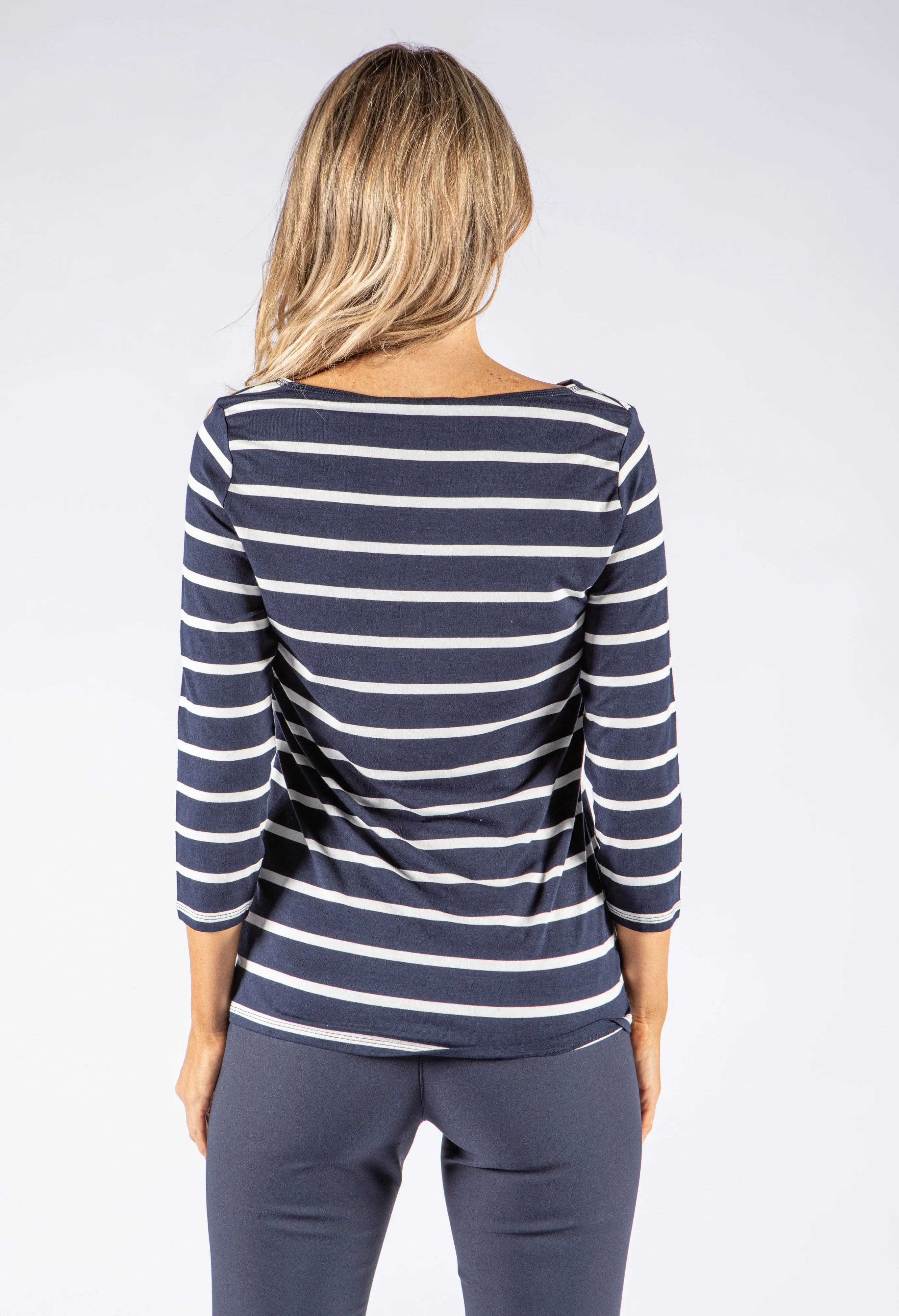 3/4 Sleeve Striped Top