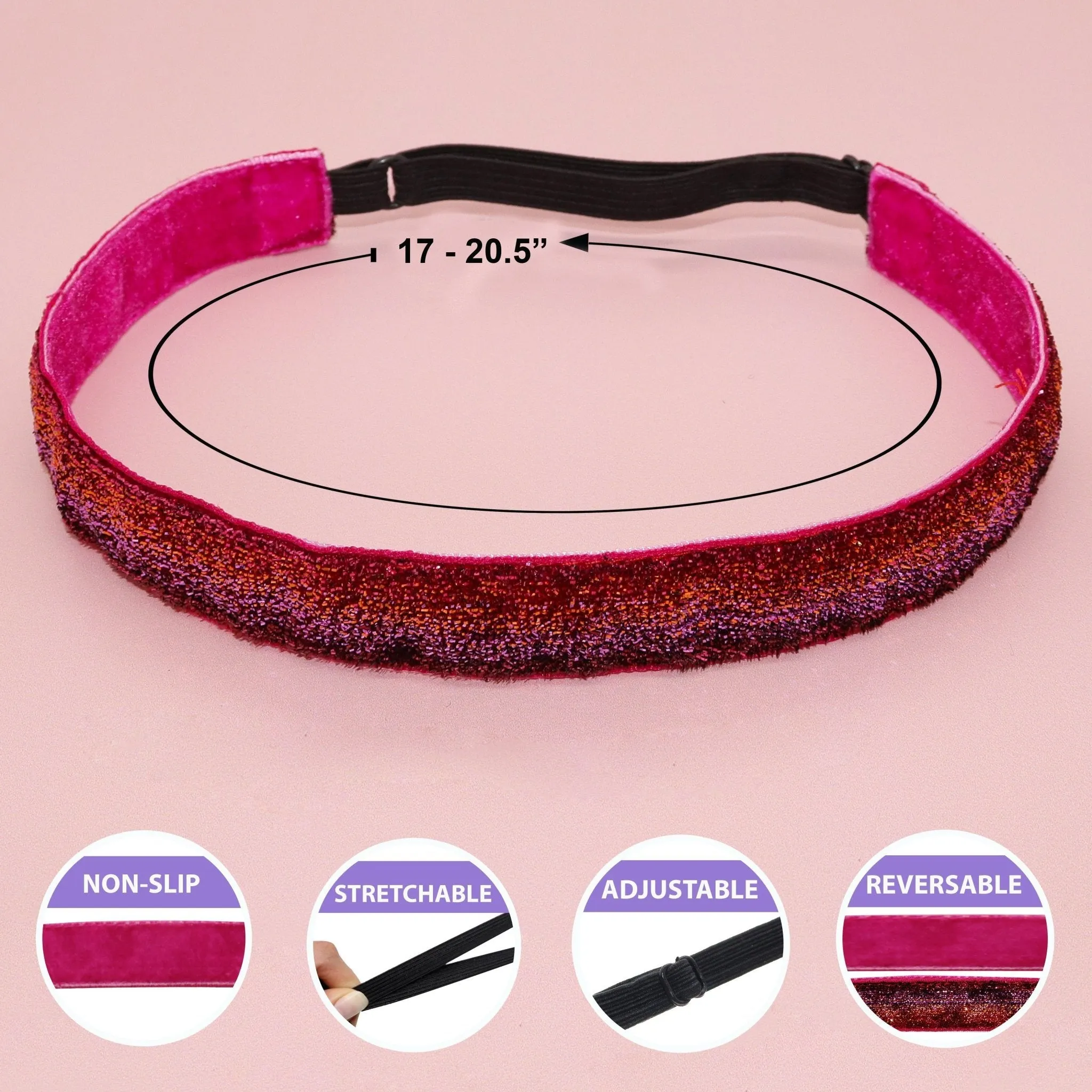 Adjustable No Slip Glitter Headband