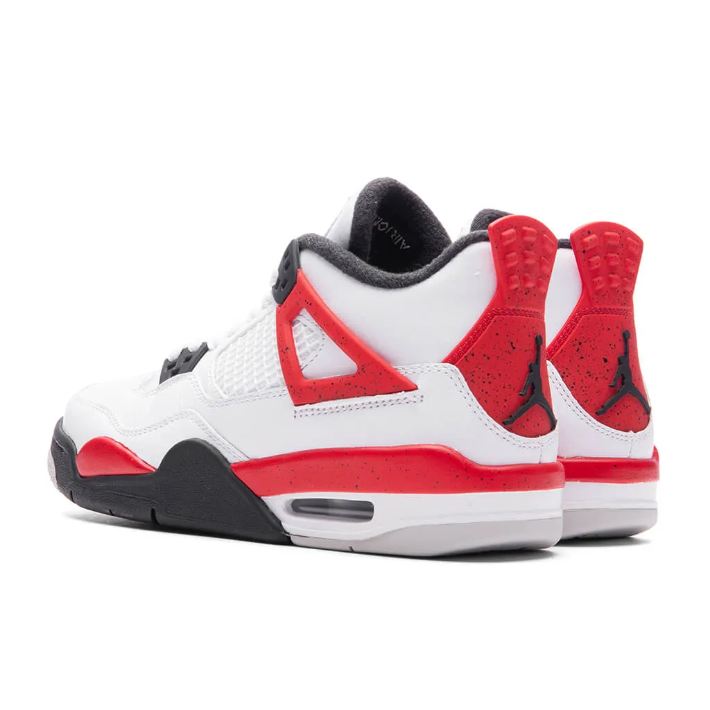 Air Jordan 4 Retro (GS) 'Red Cement' - White/Fire Red/Black