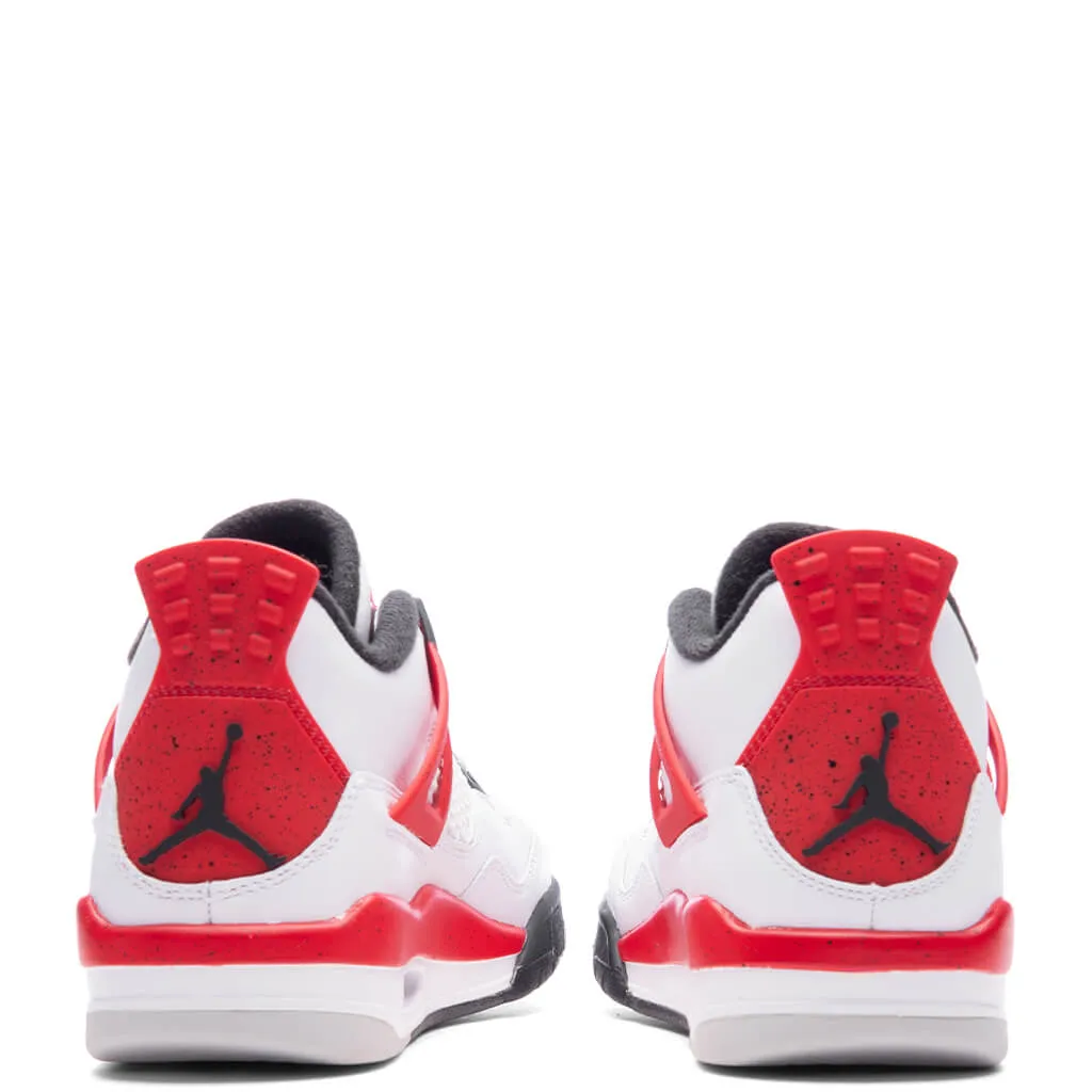 Air Jordan 4 Retro (GS) 'Red Cement' - White/Fire Red/Black