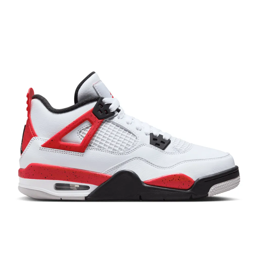 Air Jordan 4 Retro (GS) 'Red Cement' - White/Fire Red/Black