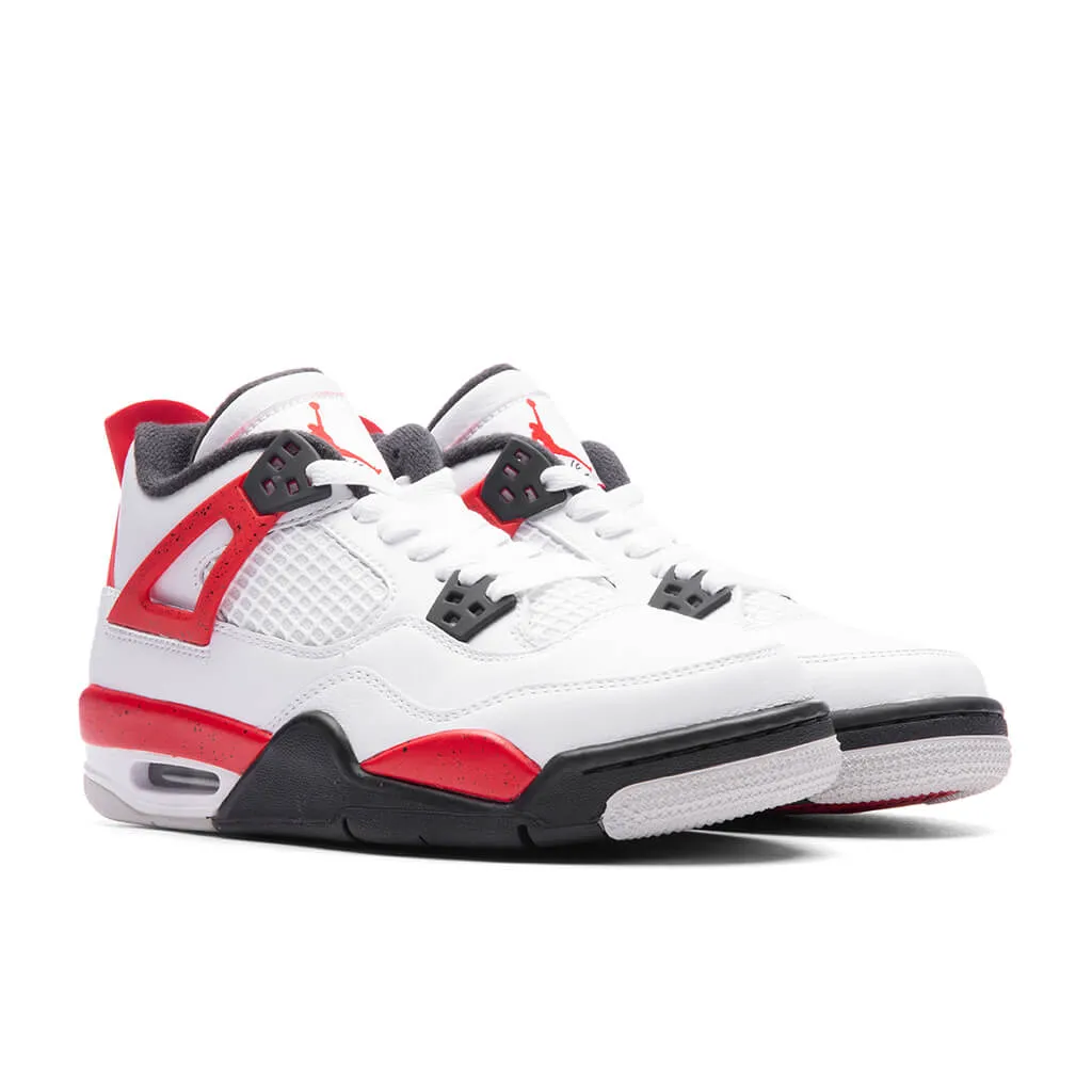 Air Jordan 4 Retro (GS) 'Red Cement' - White/Fire Red/Black