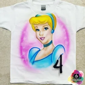 Airbrush Cinderella Birthday Shirt Design