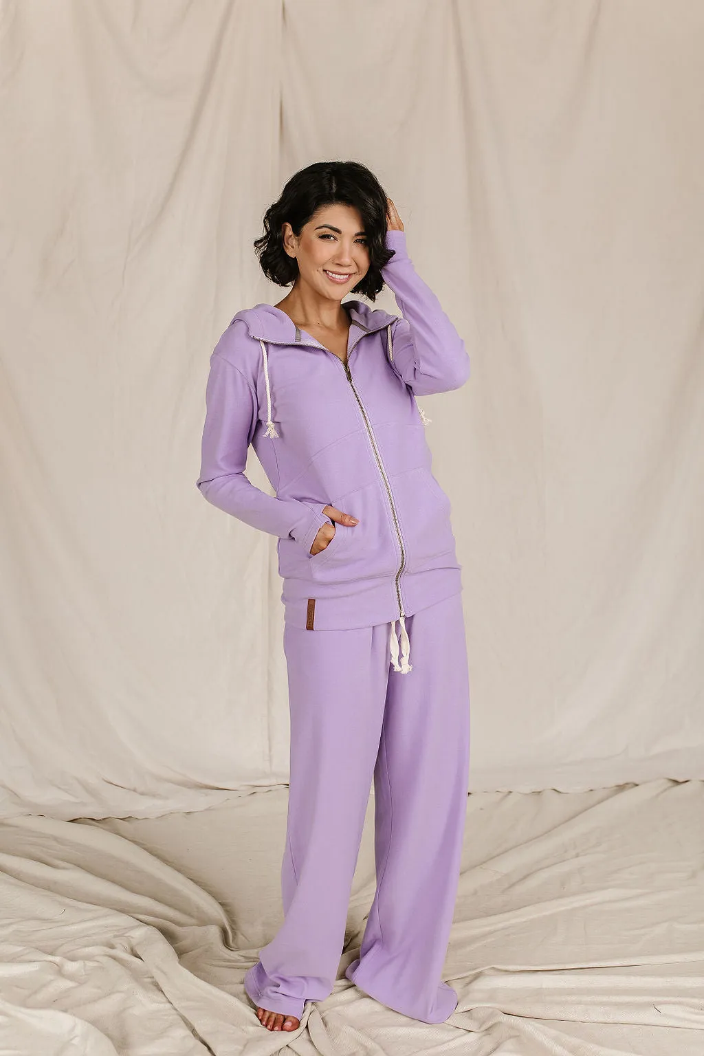 Ampersand Full Zip Fleece in Wisteria