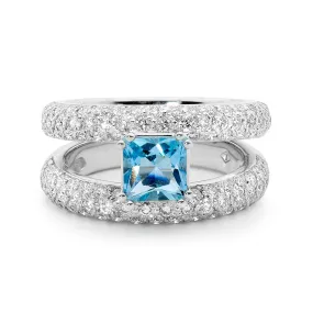 Aquamarine & Diamond Ring