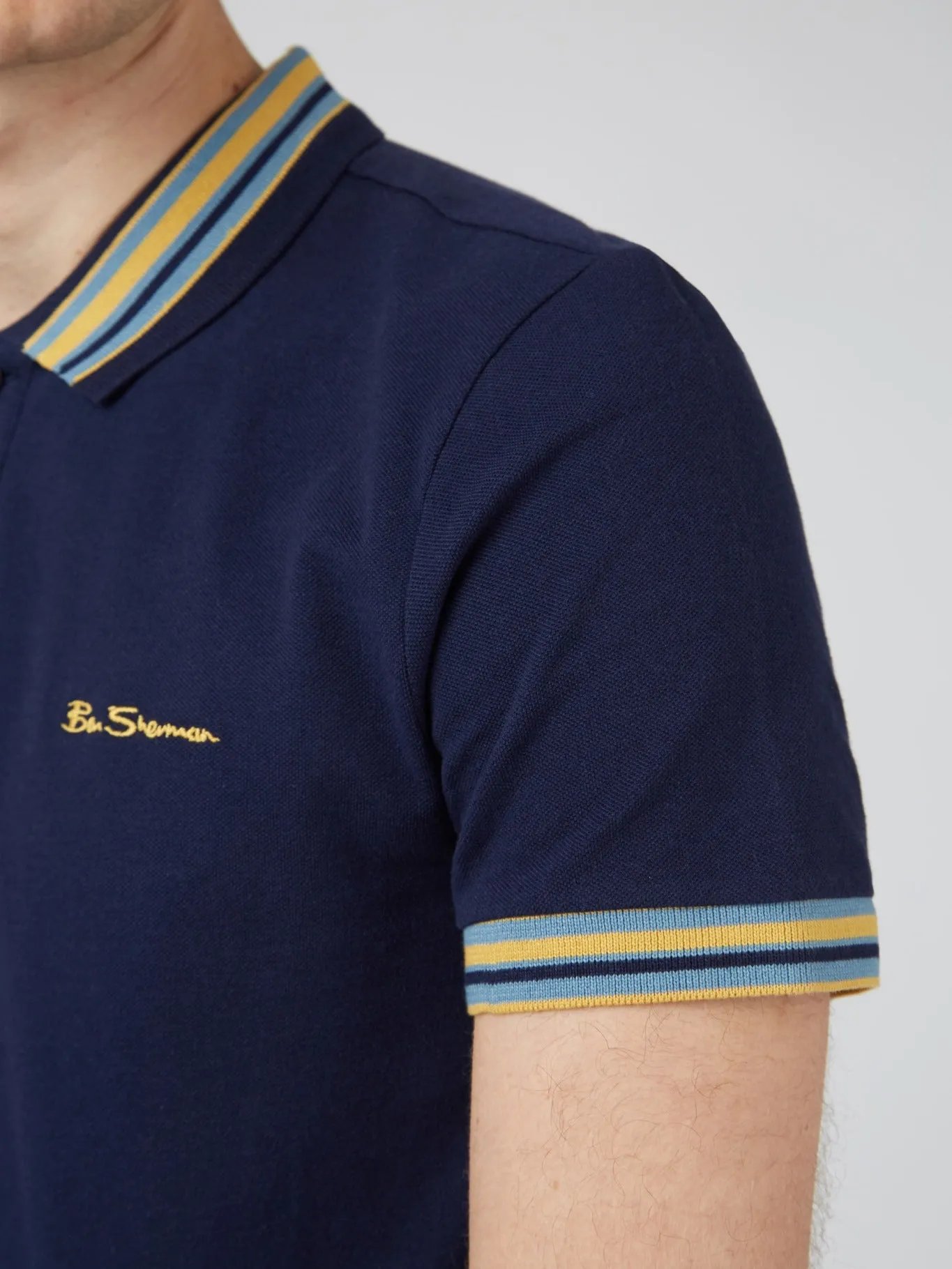 Ben Sherman Mens 'House Collar' Pique Polo Shirt