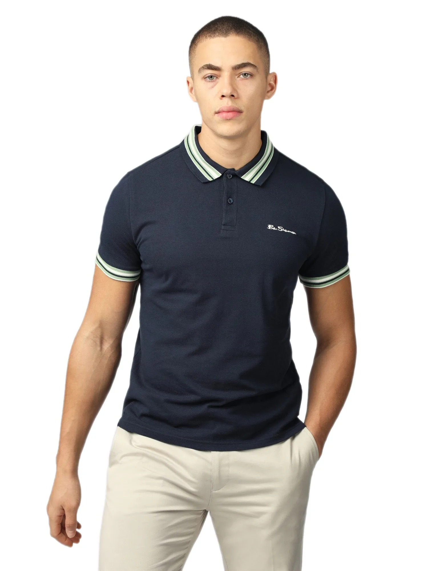 Ben Sherman Mens 'House Collar' Pique Polo Shirt