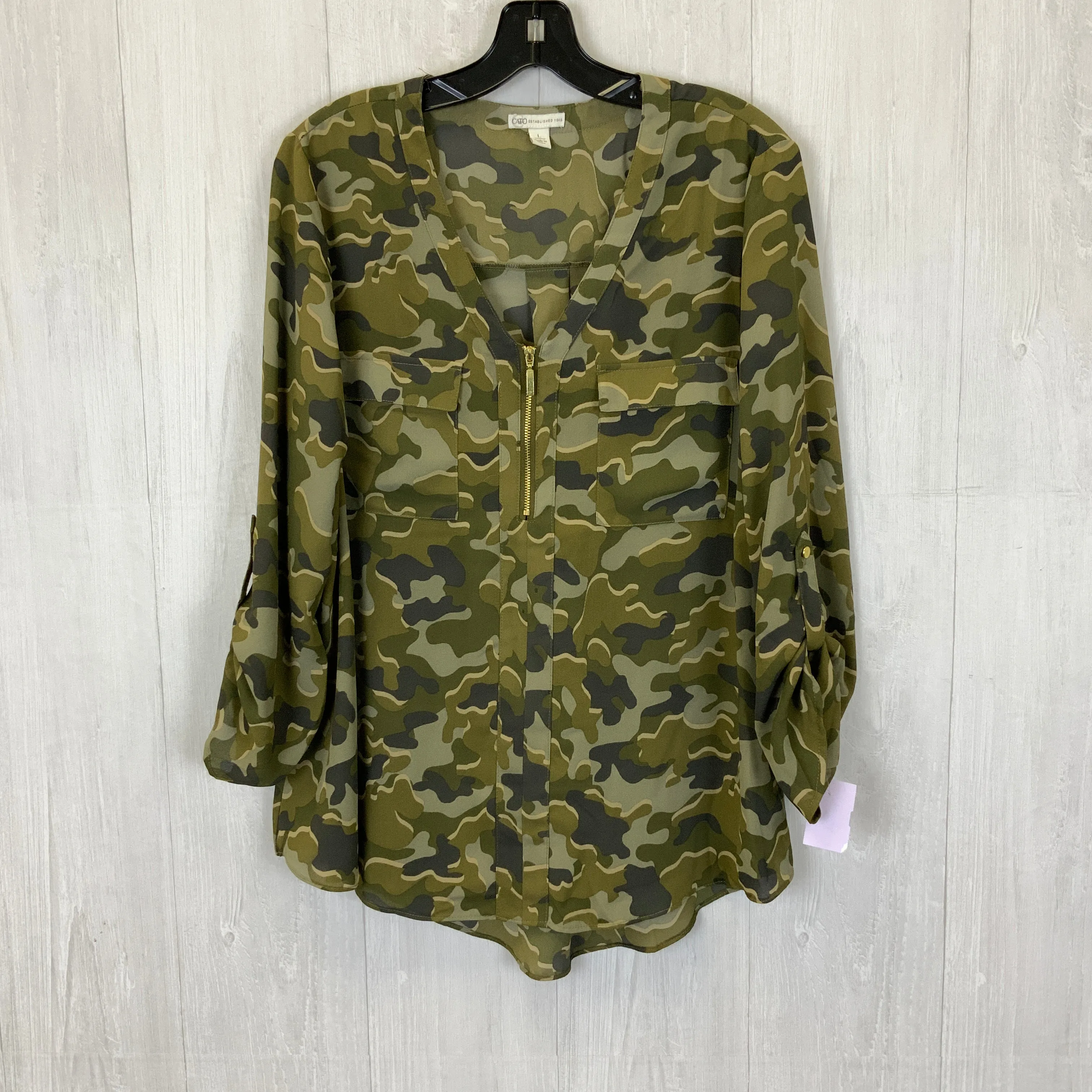 Camouflage Print Top Long Sleeve Cato, Size L