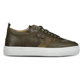 CHRISTIAN LOUBOUTIN HAPPY RUI FLAT TRAINERS ARMY GREEN