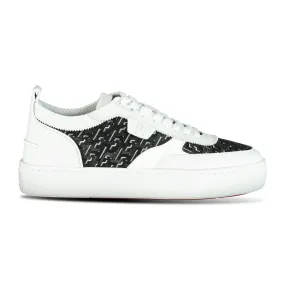 CHRISTIAN LOUBOUTIN HAPPY RUI FLAT TRAINERS WHITE/BLACK