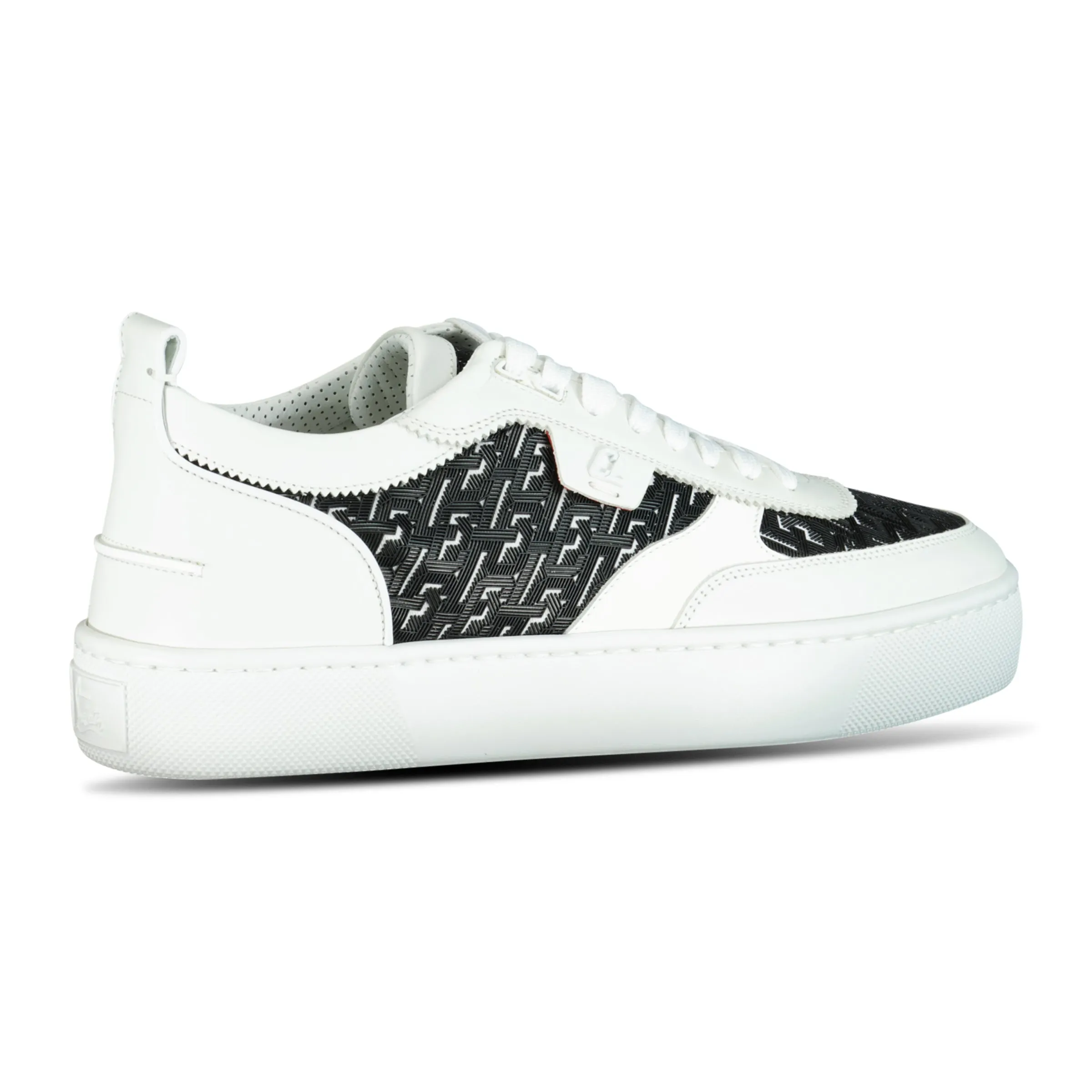 CHRISTIAN LOUBOUTIN HAPPY RUI FLAT TRAINERS WHITE/BLACK