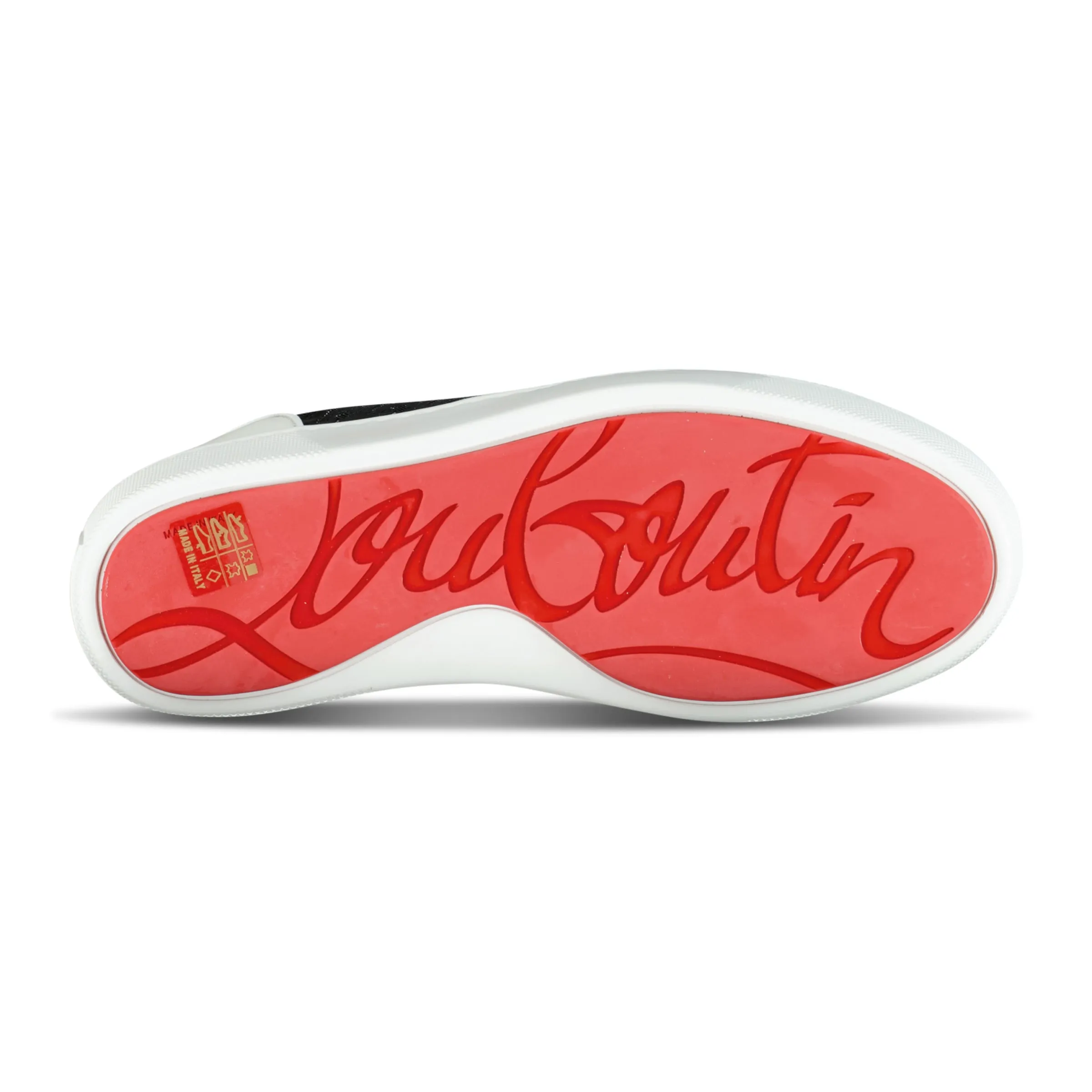 CHRISTIAN LOUBOUTIN HAPPY RUI FLAT TRAINERS WHITE/BLACK