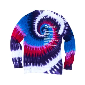 CREME PA INFO TIE DYE LS TEE - RUBY GEM