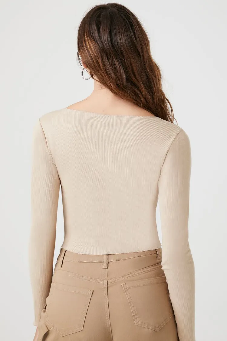 Cropped Long-Sleeve Top