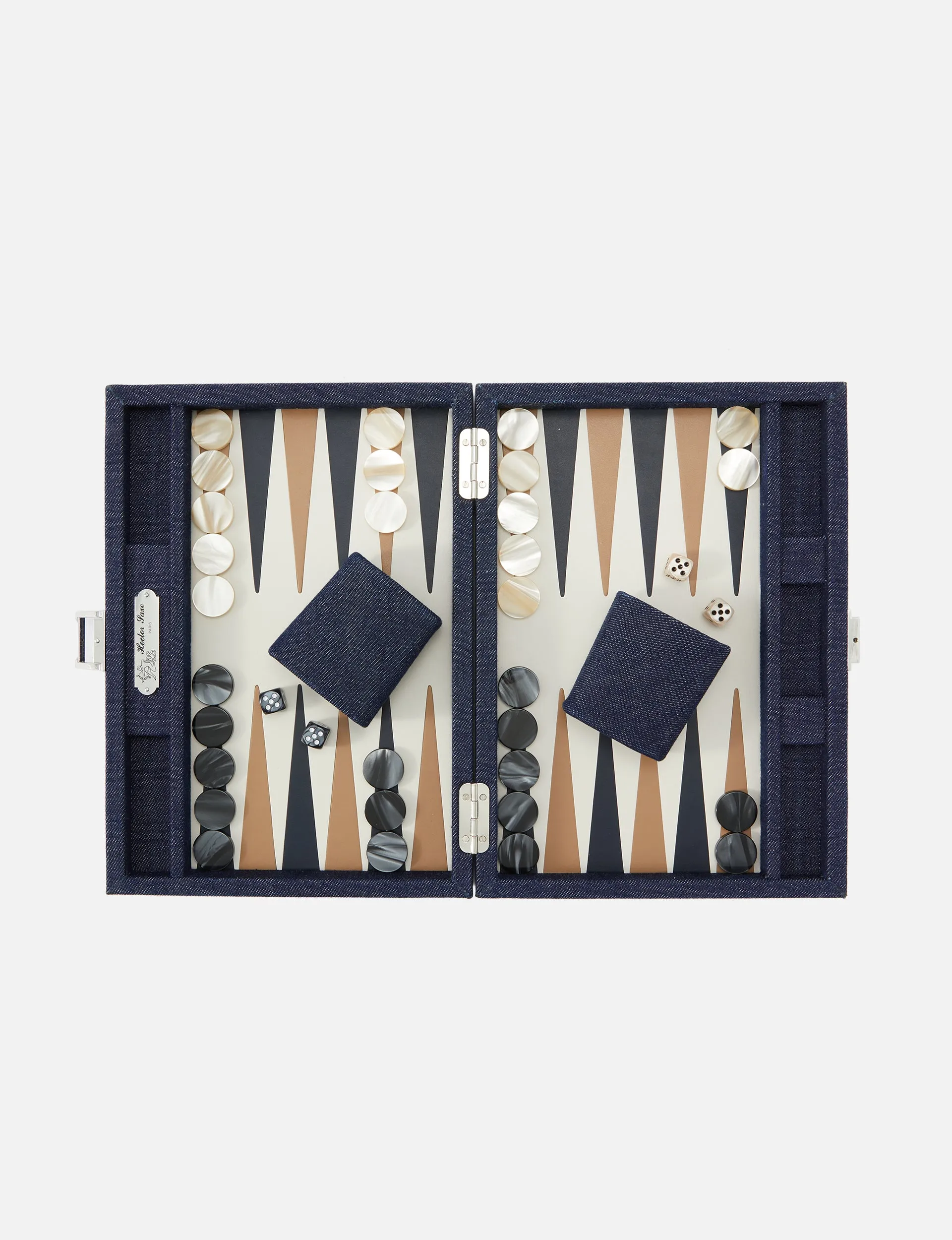 Daniel Small Cuir Buffle Backgammon Set