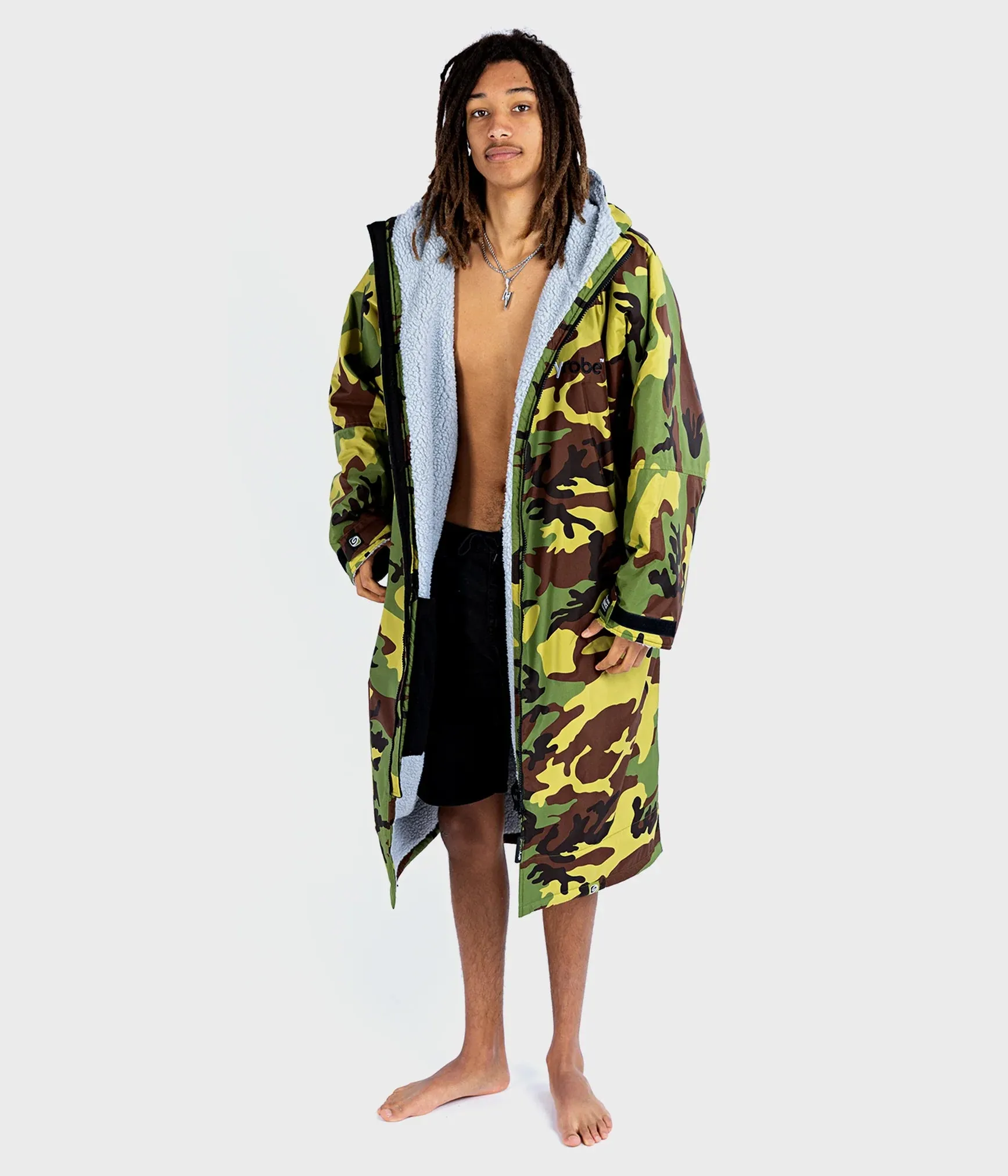 Dryrobe Advance Long Sleeve Change Coat - Camo & Grey