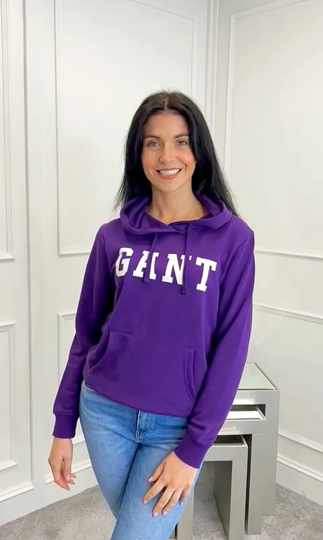 Gant Graphic Hoody Pansy Purple