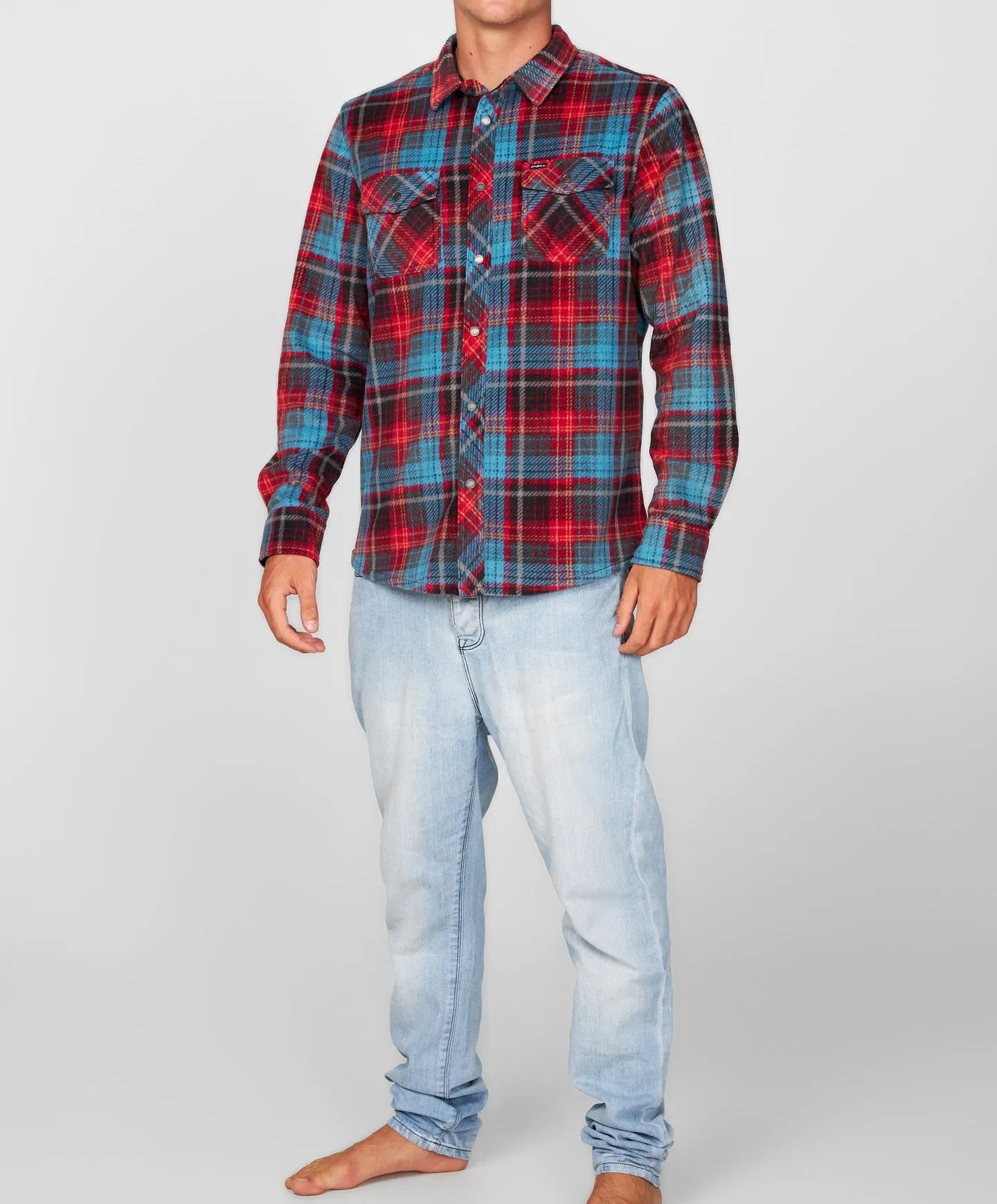 Glacier Plaid Superfleece Flannel Shirt - Red