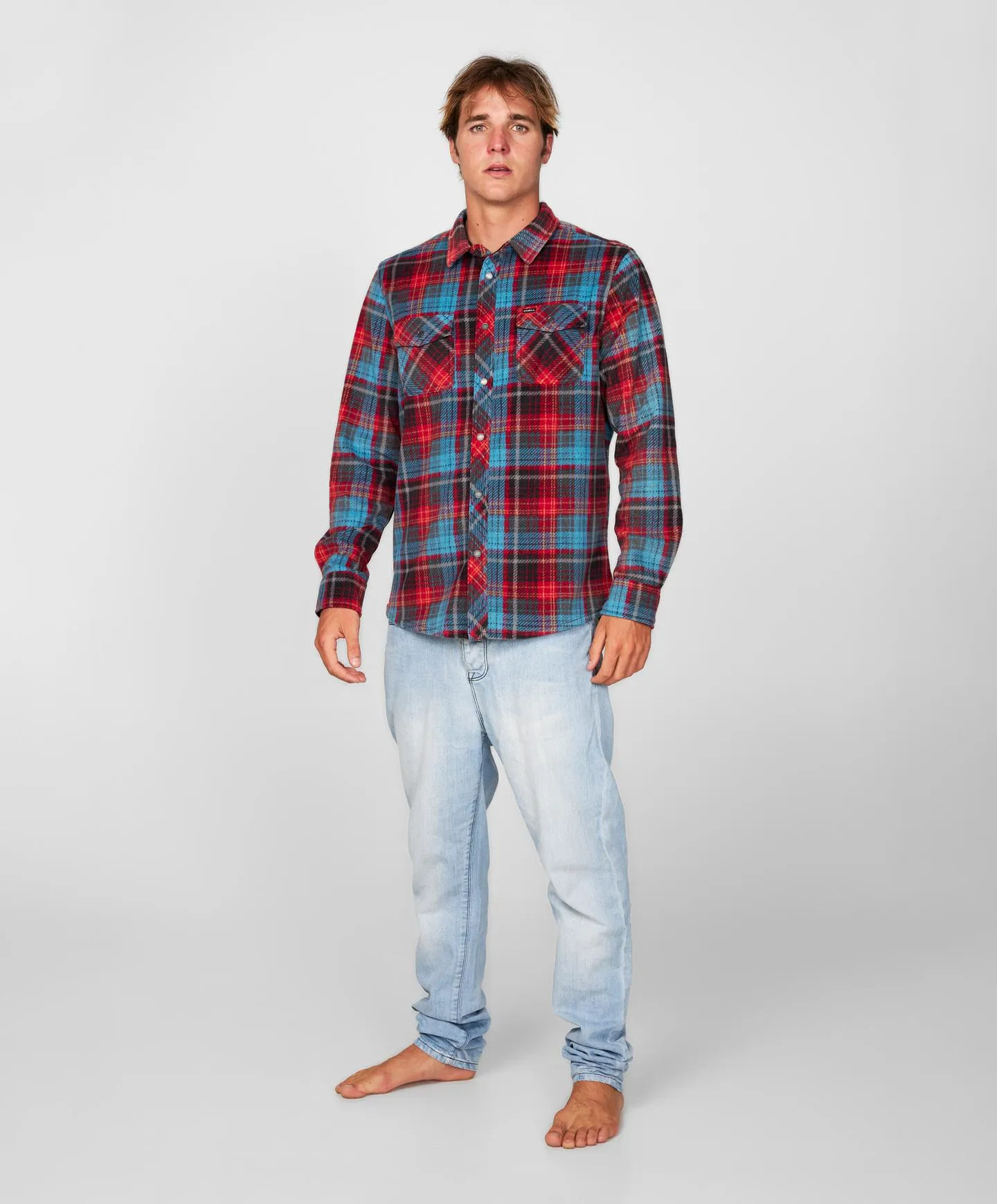 Glacier Plaid Superfleece Flannel Shirt - Red