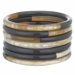 Horn Bangle Set With Lacquer