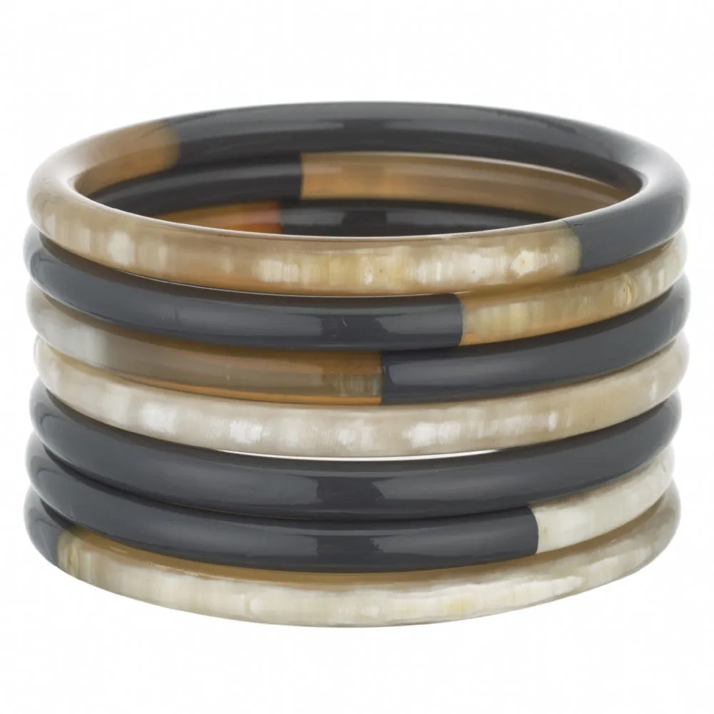 Horn Bangle Set With Lacquer