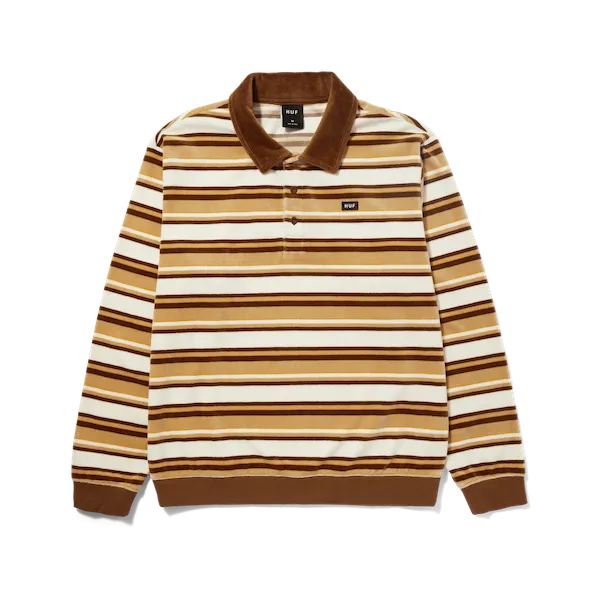 Huf Kramer L/S Velour Shirt - Oatmeal