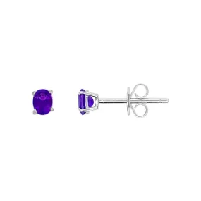 Irisa by Martin Binder Oval Amethyst Stud Earrings