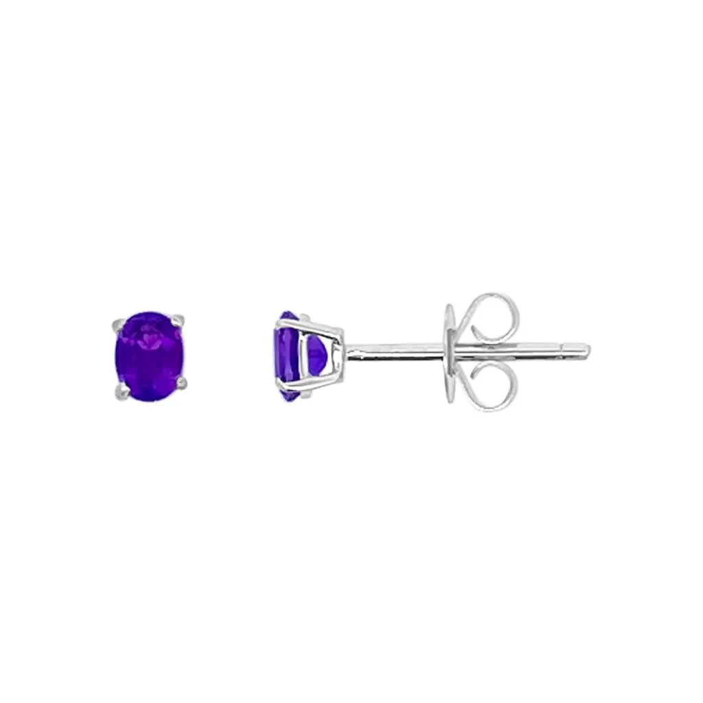 Irisa by Martin Binder Oval Amethyst Stud Earrings