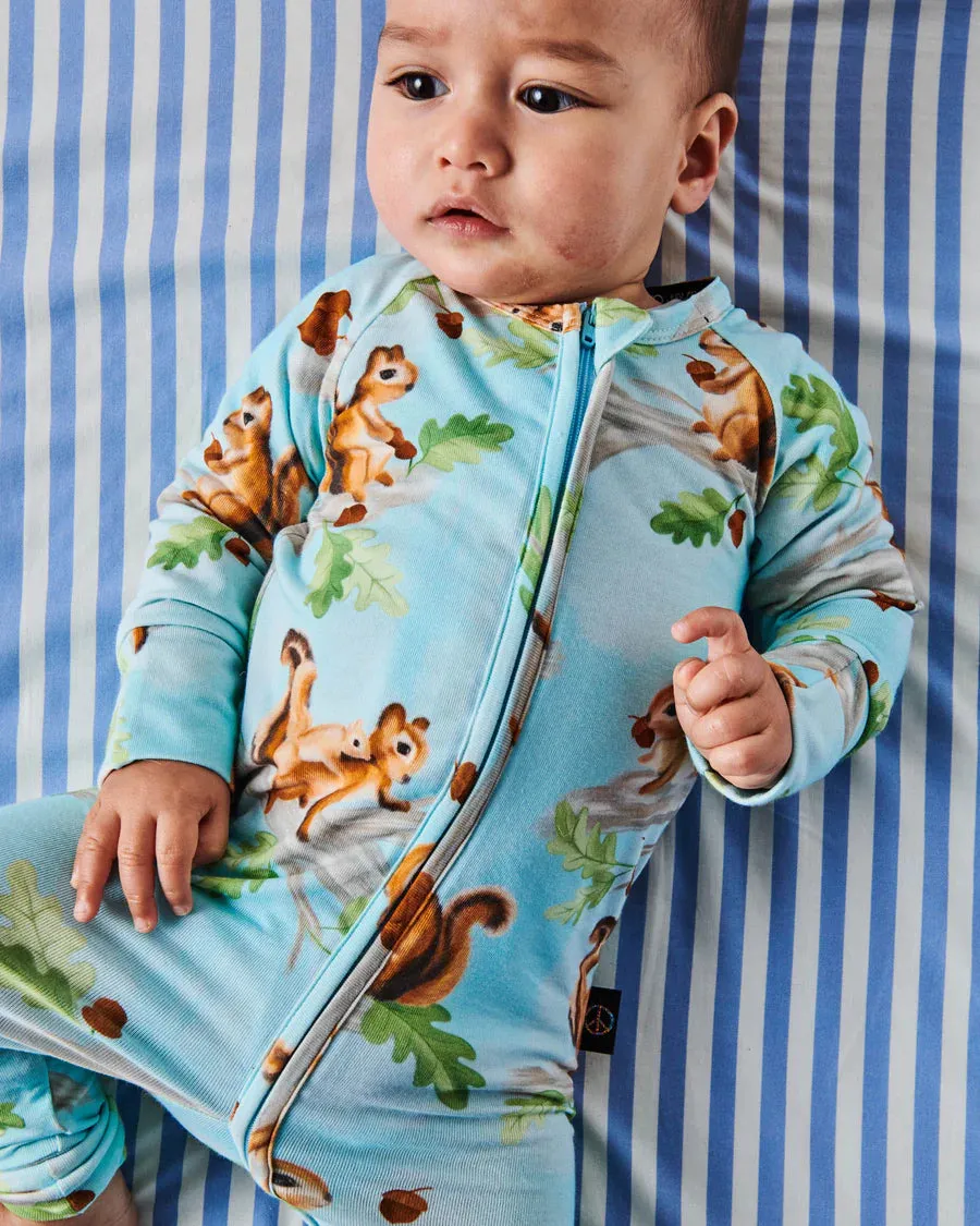 Kip & Co BABY | Squirrel Scurry Organic Long Sleeve Zip Romper