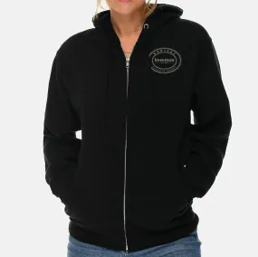 Lane Seven Unisex 8.25 Oz. Premium Full Zip Hoodie Poly Cotton Printed with a Customizable OVAL COLLECTION Design