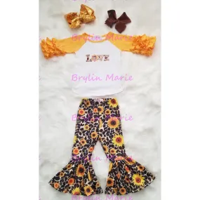 Leopard Love Ruffle Sunflower Set