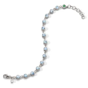 MONICA RICH KOSANN STERLING SILVER AQUAMARINE TENNIS BRACELET