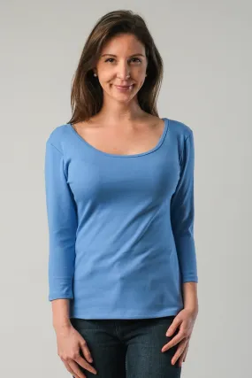 Necessitees t-shirt, reversible scoop 3/4-sleeve (4 colors)