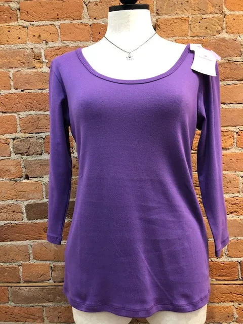 Necessitees t-shirt, reversible scoop 3/4-sleeve (4 colors)