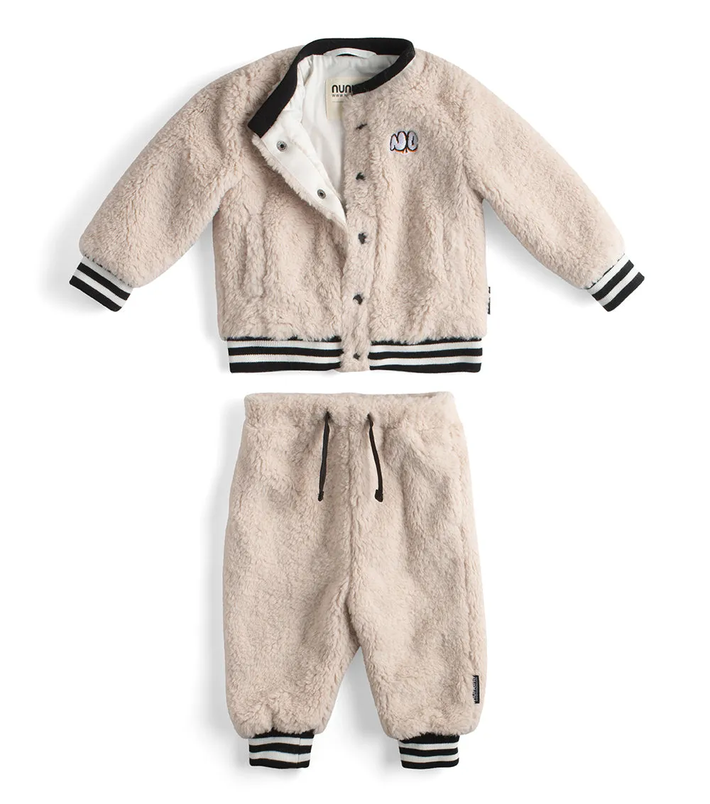 NUNUNU FW23 Baby Sherpa Cardigan and Pants Set