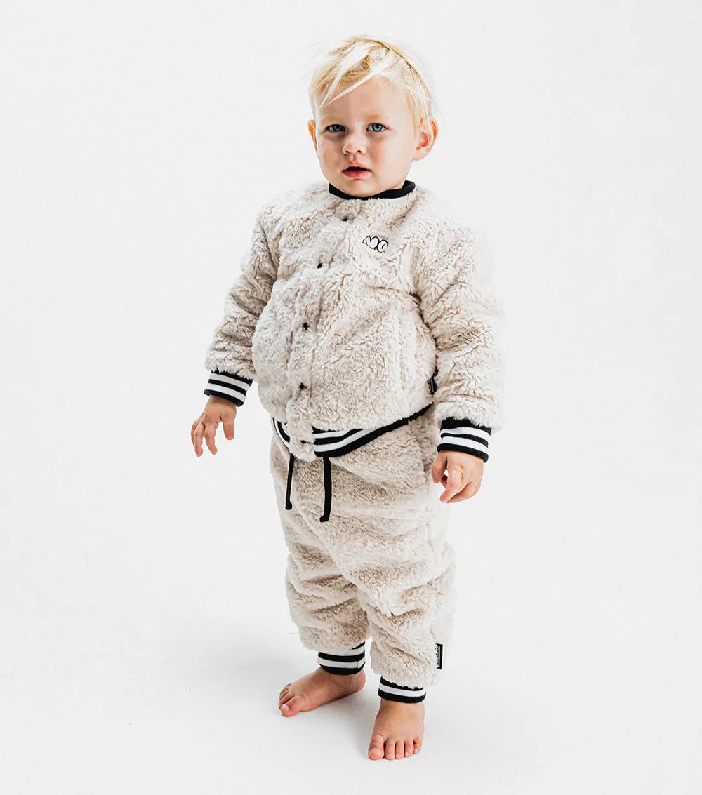 NUNUNU FW23 Baby Sherpa Cardigan and Pants Set