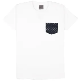 Pocket Tee - White - Kimono Triangles