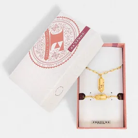 Polygon Lariat Locket & Bracelet Gift Set - Gold