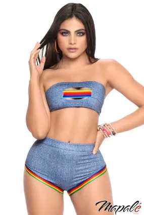 Rainbow Denim 2PC Set