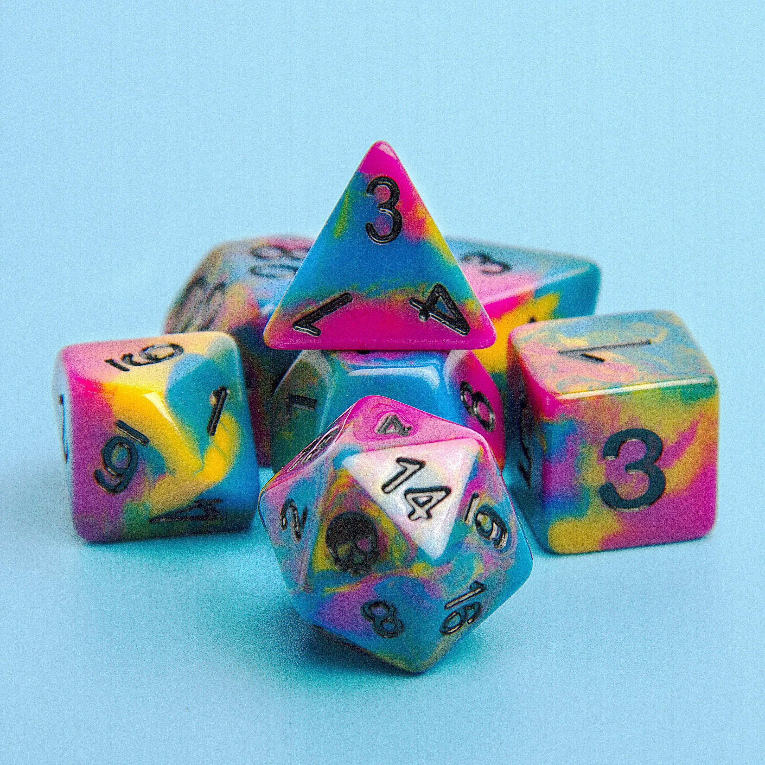 Rainbow Skull Dice