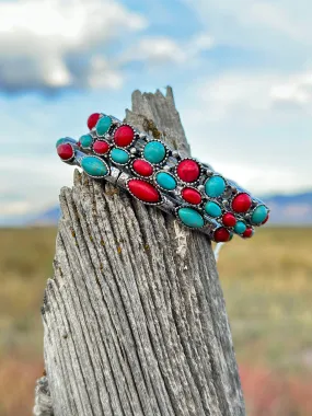 The Turquoise & Coral Stack Bracelet Set