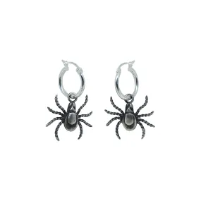 Tick Hoop Earrings - Sterling Silver