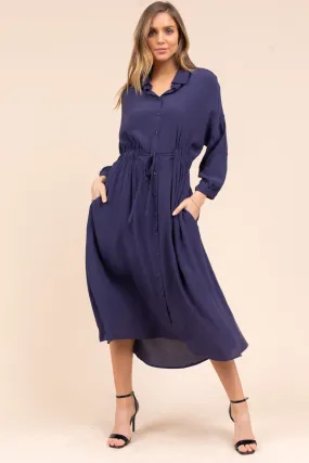 Vivian Midi Dress in Navy